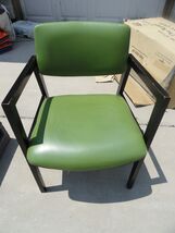 VINTAGE 1970s RETRO FURNITURE CHAIR LIME GREEN 30X22 - $116.99