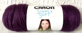 Caron Simply Soft Medium Weight Acrylic Yarn - 1 Skein Color Plum Perfec... - $6.60