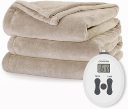 Heated Blanket In The Style Of Sunbeam Royal Luxe Mushrooms, Twin. - £51.78 GBP