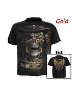 Grim Reaper T Shirt   Scary Skull Crew Neck Short Sleeve Fashion Tee Bla... - £15.87 GBP