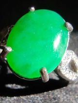 Icy Ice Green 100% Natural Burma Jadeite Jade Ring # Type A Jadeite # - £687.44 GBP
