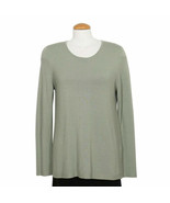 EILEEN FISHER Sea Green Sleek Tencel Rib Knit Boxy Sweater M - $231.48 CAD