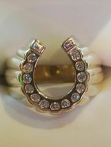 Horseshoe 1.20Ct VVS1 Diamond Statement Ring 14k Yellow Gold Over For Gift - £87.69 GBP