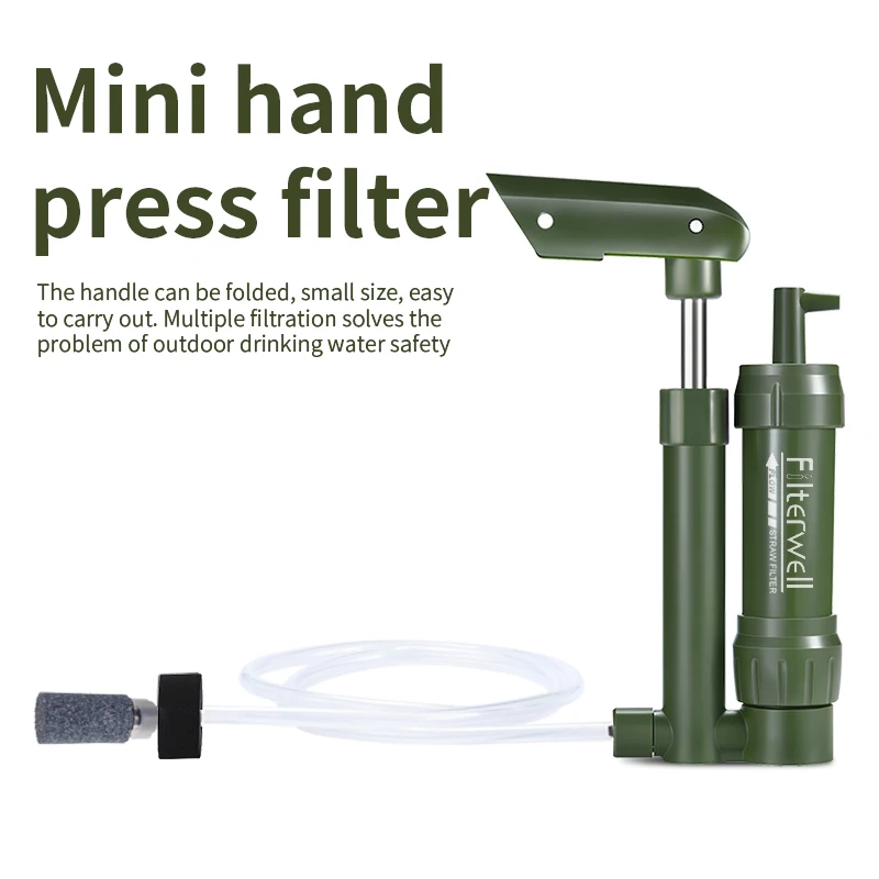 Filterwell Portable Mini Pocket Pump Water Filter Life Straw for Outdoor - £16.61 GBP+