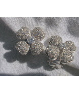 Flower Design Sterling Silver CZ Earrings Designer NEW - $42.80