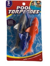 Shark Pool Torpedoes 3 Pack - Glides Under Water - Fun Way to Improve Swimming - £7.98 GBP