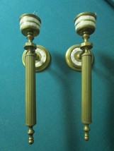 Mother Of Pearl And Brass Torch Hurricane Wall Mounted Sconces 12&quot; - £194.76 GBP