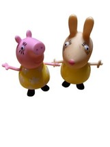 Peppa Pig Friend Mrs Mummy Pig &amp; Rabbit Mom Yellow Dress Replacement Figures - £11.81 GBP