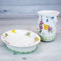 Hallmark Marjolein Bastin Wildflower Meadow Soap Dish &amp; Water Cup Bathro... - £14.94 GBP