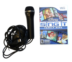 Nintendo Wii Disney Sing It Family Hits &amp; Microphone Karaoke Singing Vid... - £19.61 GBP