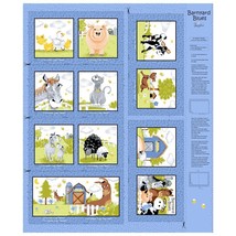 36&quot; X 44&quot; Panel Barnyard Blues Children&#39;s Soft Book Cotton Fabric Panel D368.69 - £11.75 GBP