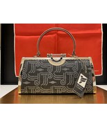 KEIGER LOMANI Black Silver Hard Shell Handbag Purse Clutch Geometric shape- $125 - $29.95