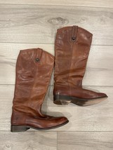 Frye Boots Women 8 B Tall Brown Leather Equestrian Riding Melissa Button... - $64.30