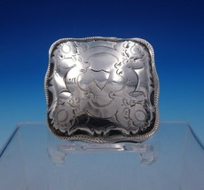 Dutch Sterling Silver Box Square Hand Engraved .84 ozt. 1/2&quot; x 2&quot; (#4939) - £102.33 GBP