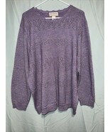 Alfred Dunner Sweater 3X Purple With A Glitter Effect - $364.64 MXN