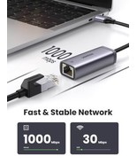UGREEN USB to Ethernet Adapter USB 3.0 to 10 100 1000 Mbps Gigabit LAN N... - £14.30 GBP