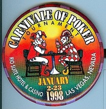 1998 Vegas Carnivale of Poker Las Vegas Pinback Button - £7.80 GBP