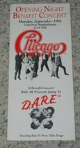 Chicago Band Benefit Concert Brochure Los Angeles Vintage 1990 - £19.97 GBP