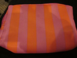 London Soho New York Orange And Pink Striped Cosmetic Travel Bag Brand New - £7.84 GBP