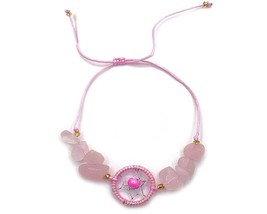 Mia Jewel Shop Woven Dream Catcher Chip Stone Adjustable Pull Tie Bracelet - Hea - £10.89 GBP