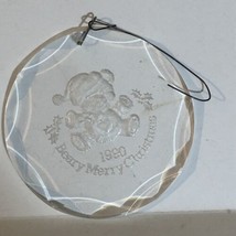 Vintage Beary Merry Christmas Ornament 1990 Holiday Decoration XM1 - £3.81 GBP