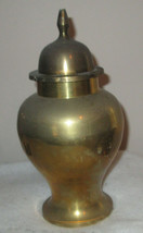 Vintage Solid Brass Urn Or Ginger Jar With Lid - Made in India 9&quot; TALL - £15.97 GBP