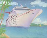 Holiday 11&quot; x 14&quot; Ship Print Carnival Cruise Lines 1980&#39;s &amp; Envelope - $38.56