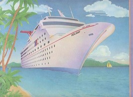 Holiday 11&quot; x 14&quot; Ship Print Carnival Cruise Lines 1980&#39;s &amp; Envelope - £30.55 GBP
