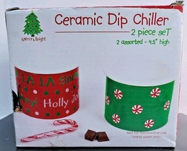 Ceramic Dip Chiller 2 Piece Set 4.5&quot; High New In Box - £13.00 GBP