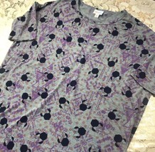 Minnie Mouse Lularoe Shirt XS Purple Gray Rare Irma Top - £12.71 GBP
