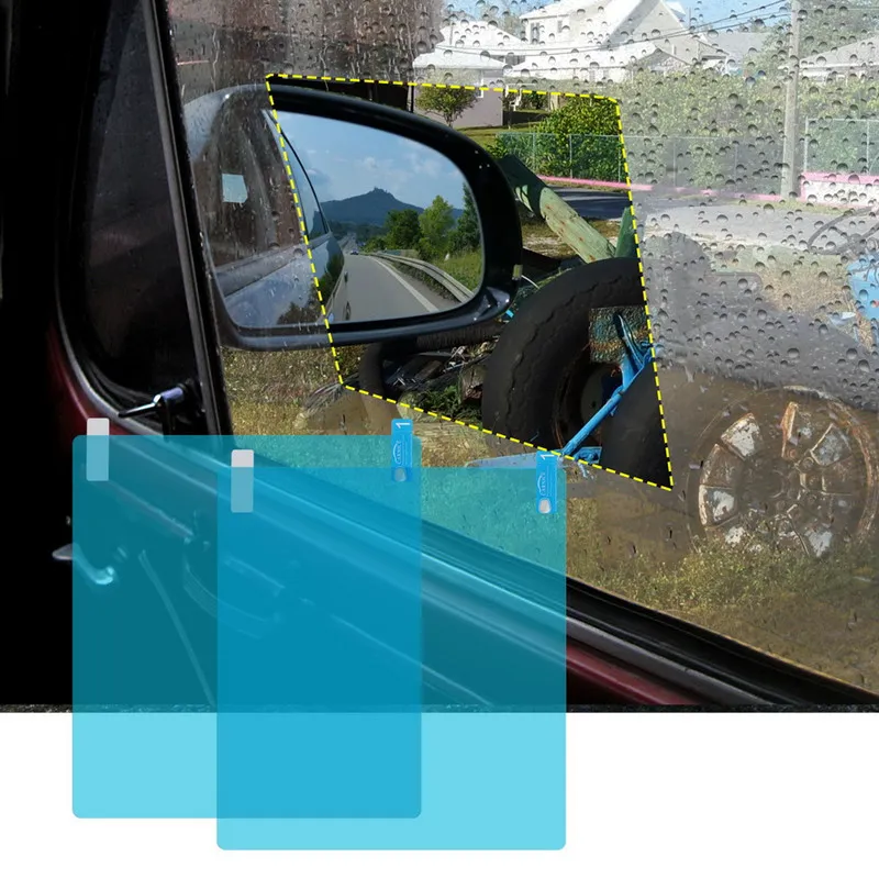 2Pcs Car Side Window Protective Film Rainproof Car Sticker  Memne Anti-glare Wat - £60.69 GBP