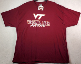 Virginia Tech Hokies Football JERZEES Shirt Unisex 2X Wine Cotton Short Sleeve - £13.30 GBP