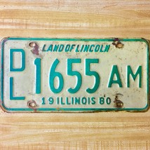 1980 United States Illinois Land of Lincoln Dealer License Plate DL 1655 AM - £18.68 GBP