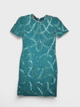 Vintage Jewel Queen Dress Womens S Silk Beaded Sequin Short Sleeve Shift... - £33.54 GBP