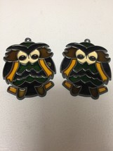 2 Stained Glass Owl Sun Catcher Ornament Window Hanging - £7.84 GBP