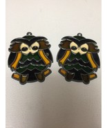 2 Stained Glass Owl Sun Catcher Ornament Window Hanging - $13.71 CAD