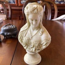 Antique Bevington Parian Ware Porcelain Resin Bust of Beatrice Signed RC... - $142.50