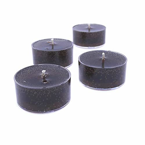 4 Pack Unscented BLACK COLOR Mineral Oil Based Up To 8 Hours Each Tea Lights Can - $4.80