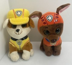 TY Beanie Babies Paw Patrol Zuma &amp; Rubble Plush Stuffed Dog Animal See P... - $12.19