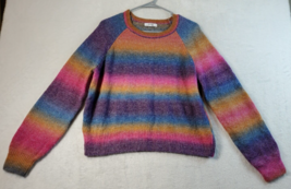 BB Dakota Sweater Womens XL Multicolor Striped Polyester Long Sleeve Round Neck - $18.93