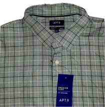 NEW Apt. 9 Premier Flex Men&#39;s XXL Shirt Plaid Long Sleeve Glacier Blue Button Up - £16.97 GBP
