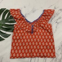 J.Crew Classic Ruffle Trim Top Size M Red White Floral Re-Imagined Colle... - $22.76