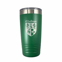 O&#39;Sullivan Irish Coat of Arms Stainless Steel Green Travel Tumbler - $27.43