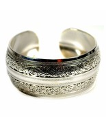 SILVER TONE METAL CUFF FILIGREE Nepal Tibetan Gypsy Style NEW Bangle Bra... - $13.63 CAD