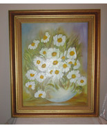 ARTIST PRINT OIL ON CANVAS DAISIES PICTURE - £60.55 GBP