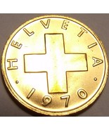 Gem Uncirculated Switzerland 1970 1 Rappen~Cross~Excellent Coin - £2.61 GBP
