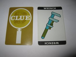 1963 Clue Board Game Piece: Wrench Weapon Card - $3.00