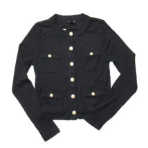 NWT J.Crew Vintage Rib Lady Jacket in Black Knit Tee Top M - £48.34 GBP