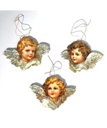 lot of 3 B. Shackman Angel Christmas Ornaments vintage 1984 cardboard go... - $9.99