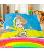 Vtg 90s Toy Story Buzz &amp; Woody Twin Sheet Set Flat Fitted Sheets 1 Pillo... - $711.10 MXN